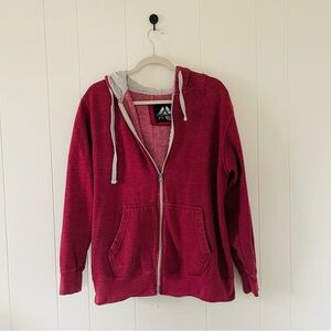 Maroon Zip-Up Hoodie